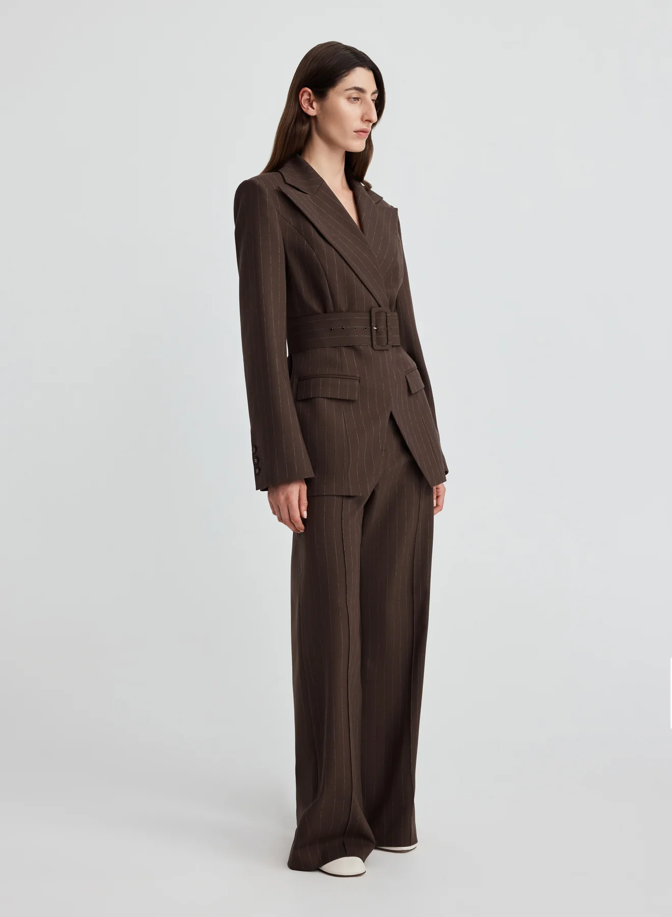 COLIN BLAZER (BROWN CHALK STRIPE) - Image 3