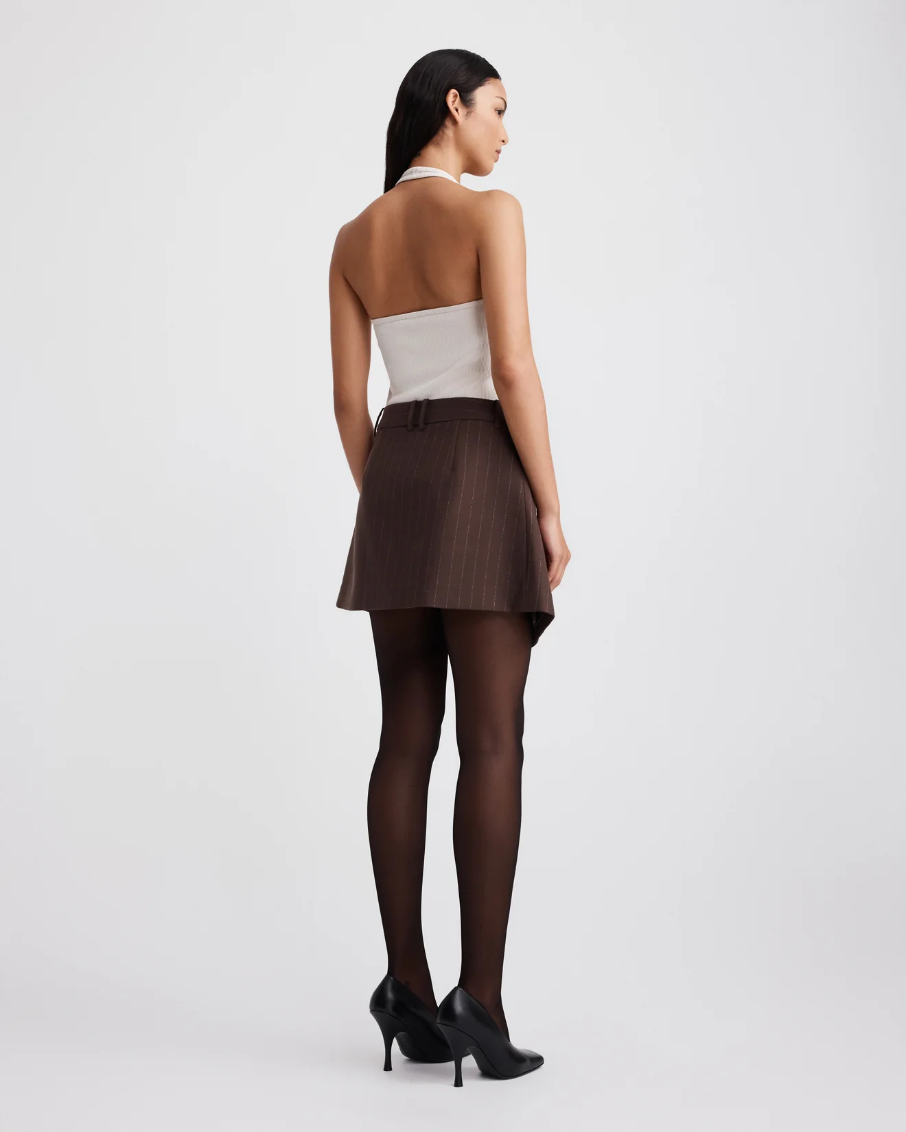 CORA SKIRT (BROWN CHALK STRIPE) - Image 5